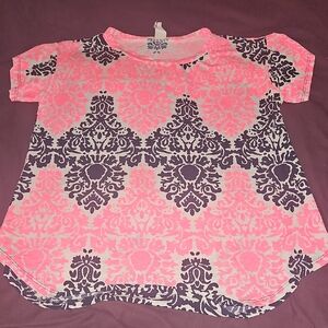 Sew In Love Pink and Black Damask Tee